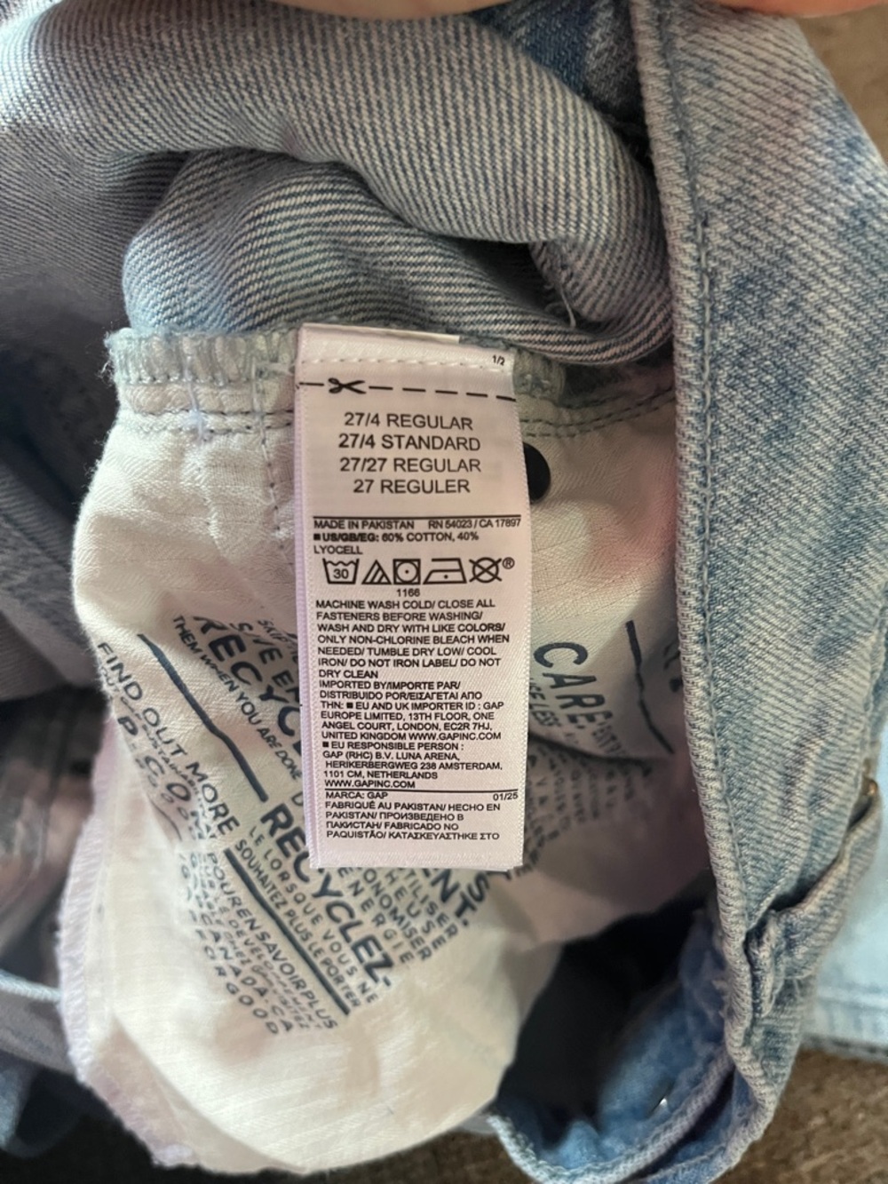 GAP Light Blue Wide-Leg Floral-Pattern Jeans - Picture 11 of 12